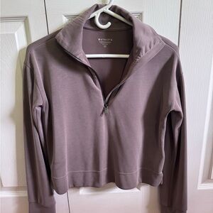 Athleta khaki  Crop Polo Sweatshirt